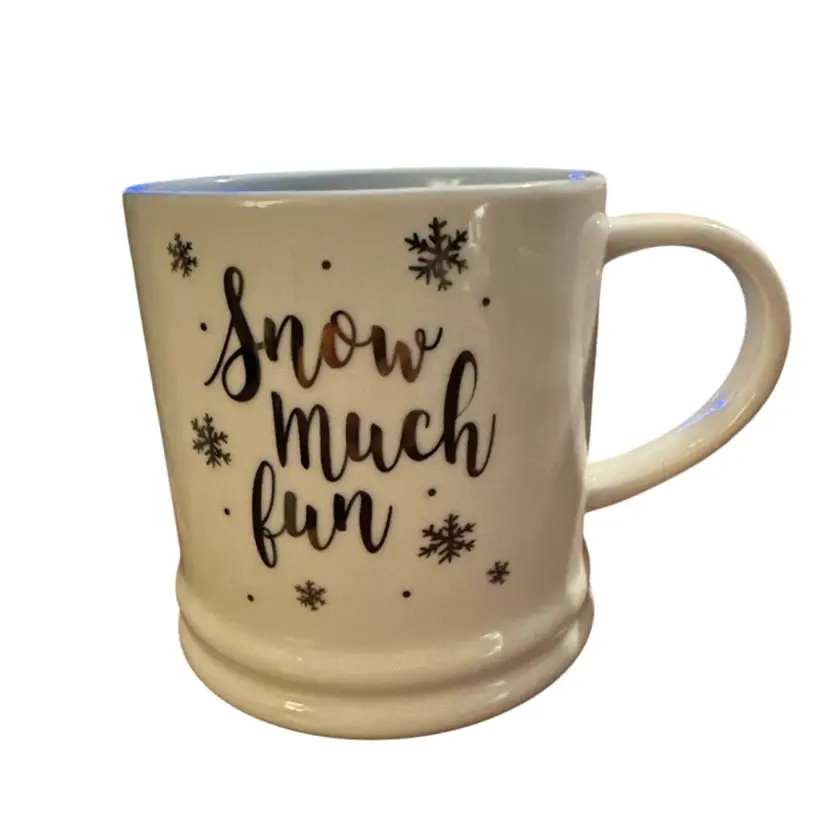 SNOW MUCH FUN MUG. SNOW COFFEE MUG. SNOWFLAKES DECO Mug. B154