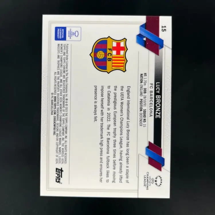Lucy Bronze 2022/23 Topps Chrome UWCL Inferno /75 Soccer Card