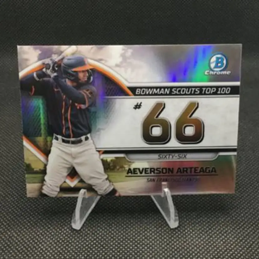Aeverson Arteaga 2023 Bowman Chrome Scouts Top 100 #BTP-66 - San Francisco Giants