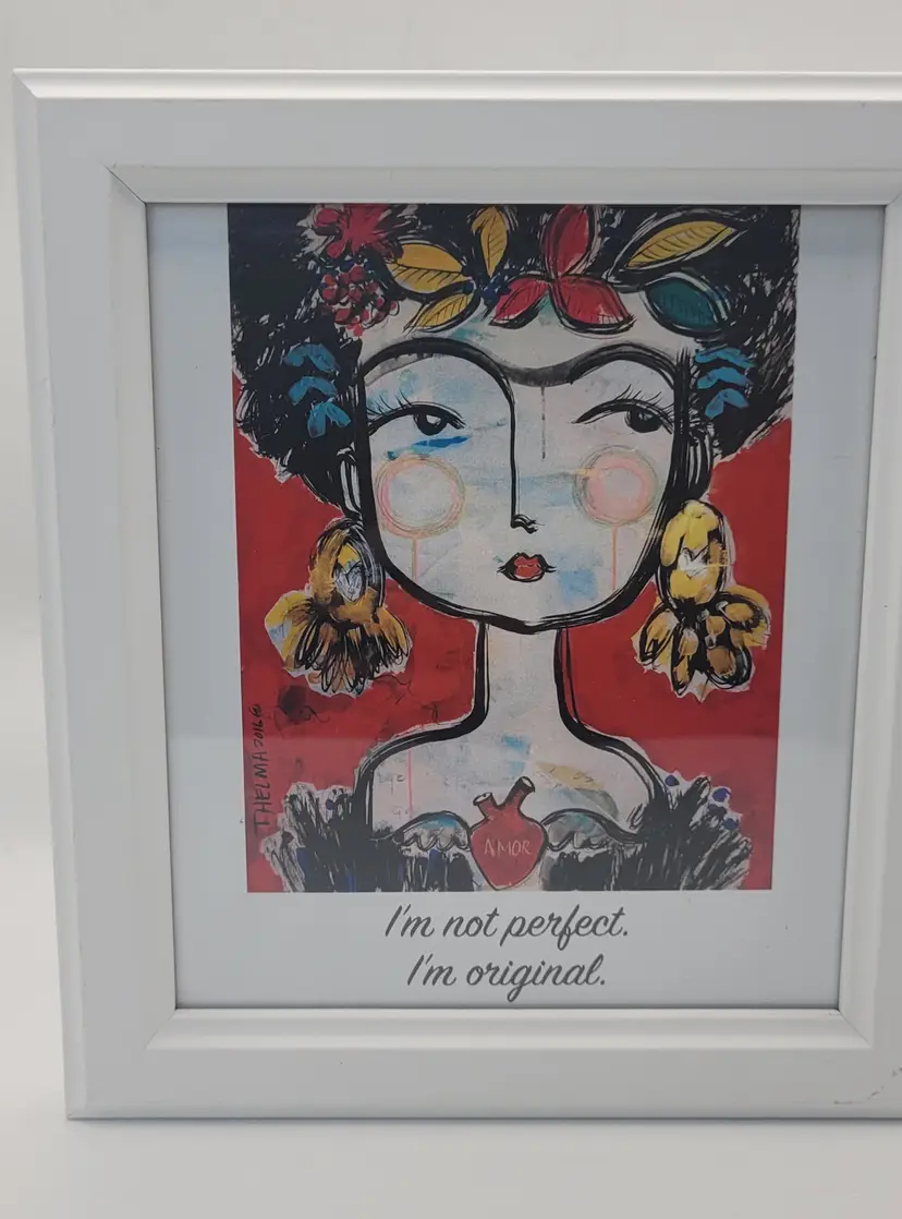 Framed Frida " Im Not Perfect Im Original"