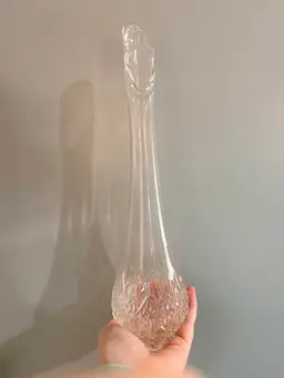 Clear Fenton Swung Vase