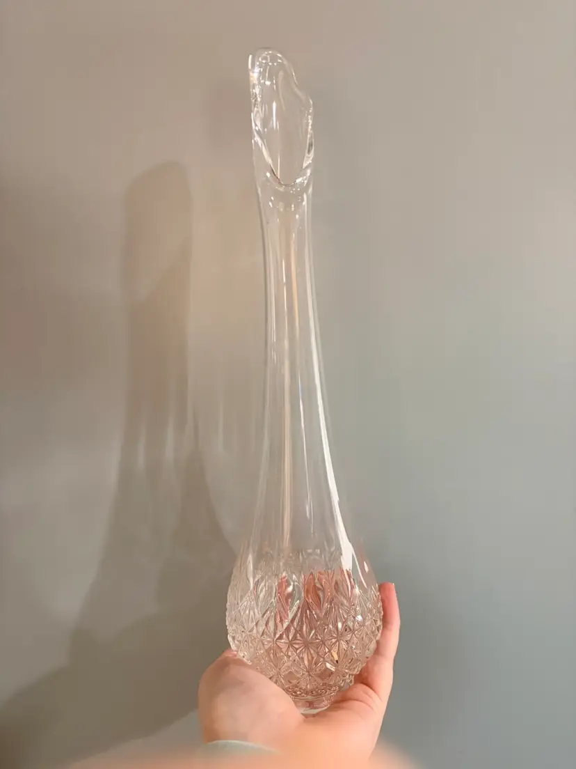 Clear Fenton Swung Vase