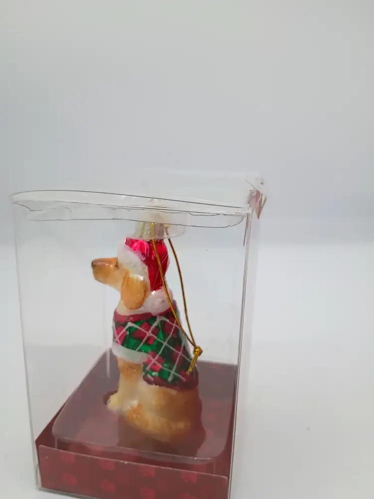 Kurt Adler Golden Retriever Dog Glass Ornament Pet Parade NIB