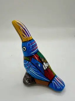 Mexican Pottery Tucan Bird Figurine Folk Art