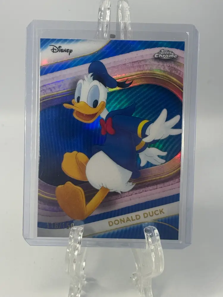 2025 Topps Chrome Disney Blue Refractor #34 Donald Duck #d /150 Color Match