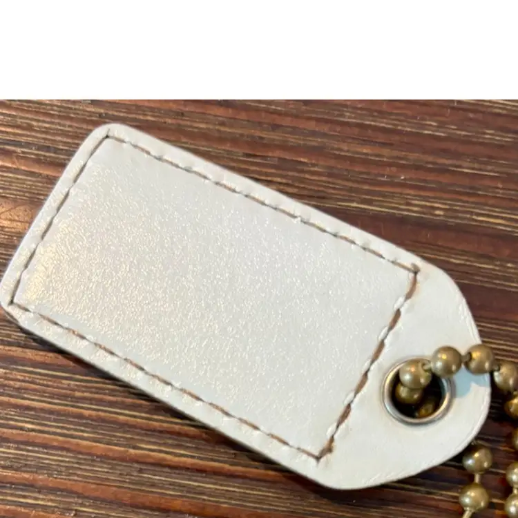 Coach Leather Hang Tag/Bag Charm Cream