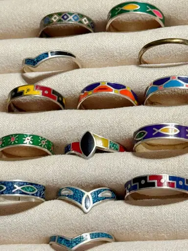 Amazing 90’s Sterling Enamel Bands 