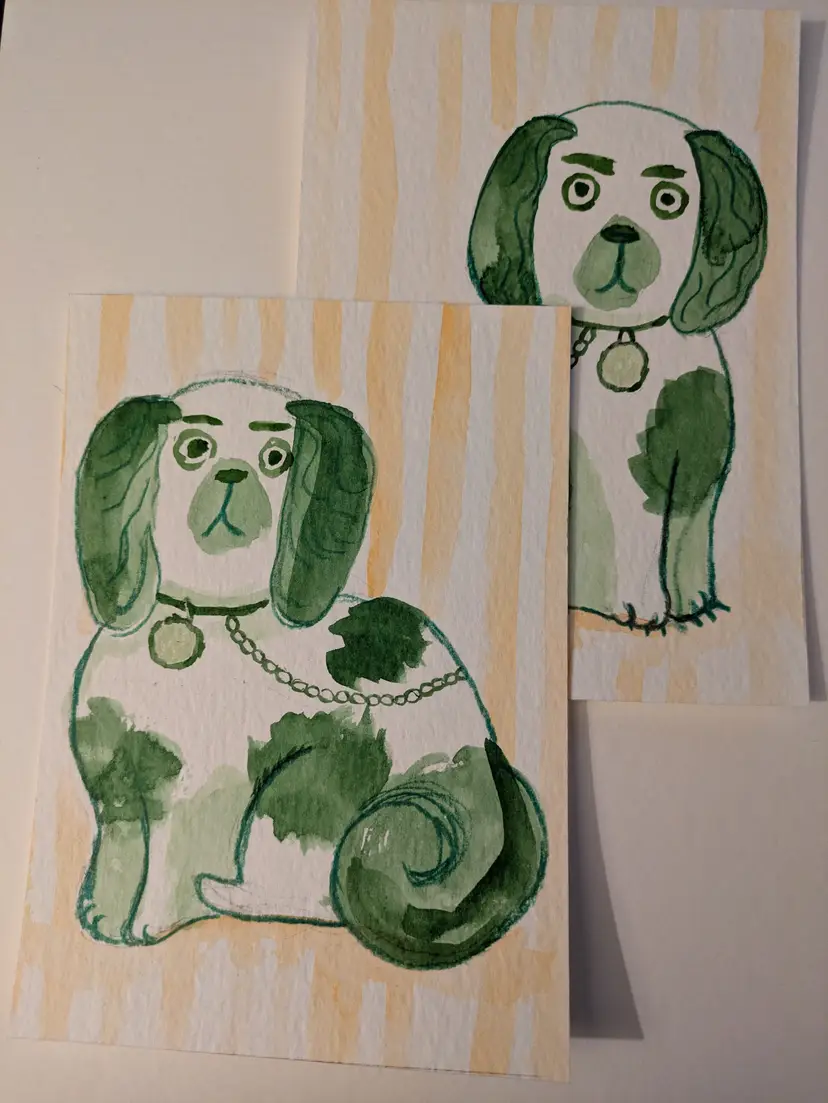 Staffordshire Pickle Dogs Original Paintings Made by Me!