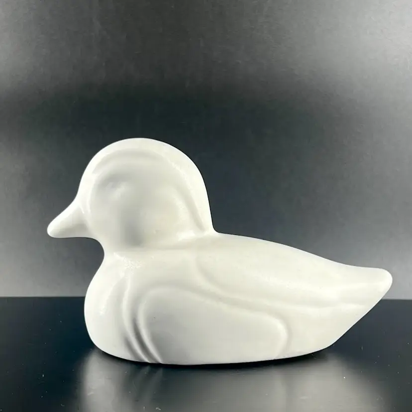 Van Briggle Pottery Duck Figurine White Moonglow
