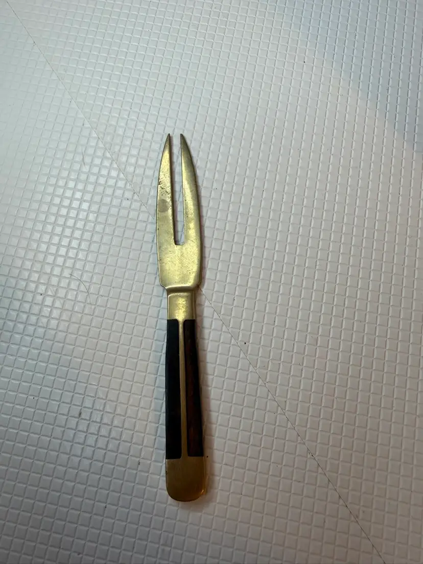 Vintage Brass Mini Fork MCM Appetizer