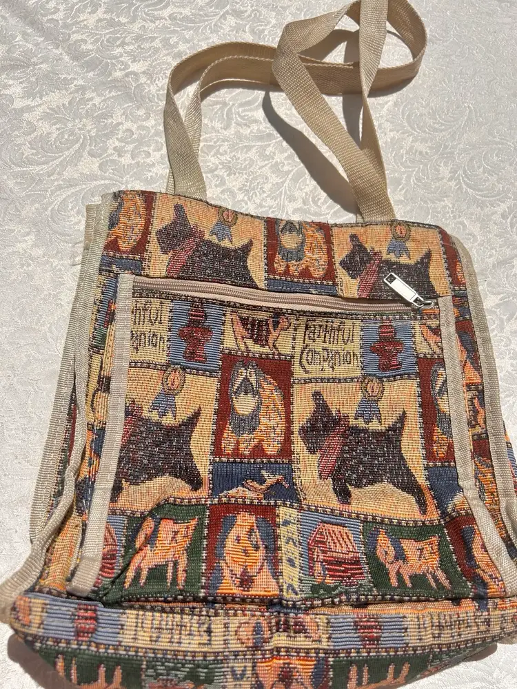 Vintage Dog Purse Tote Bag 