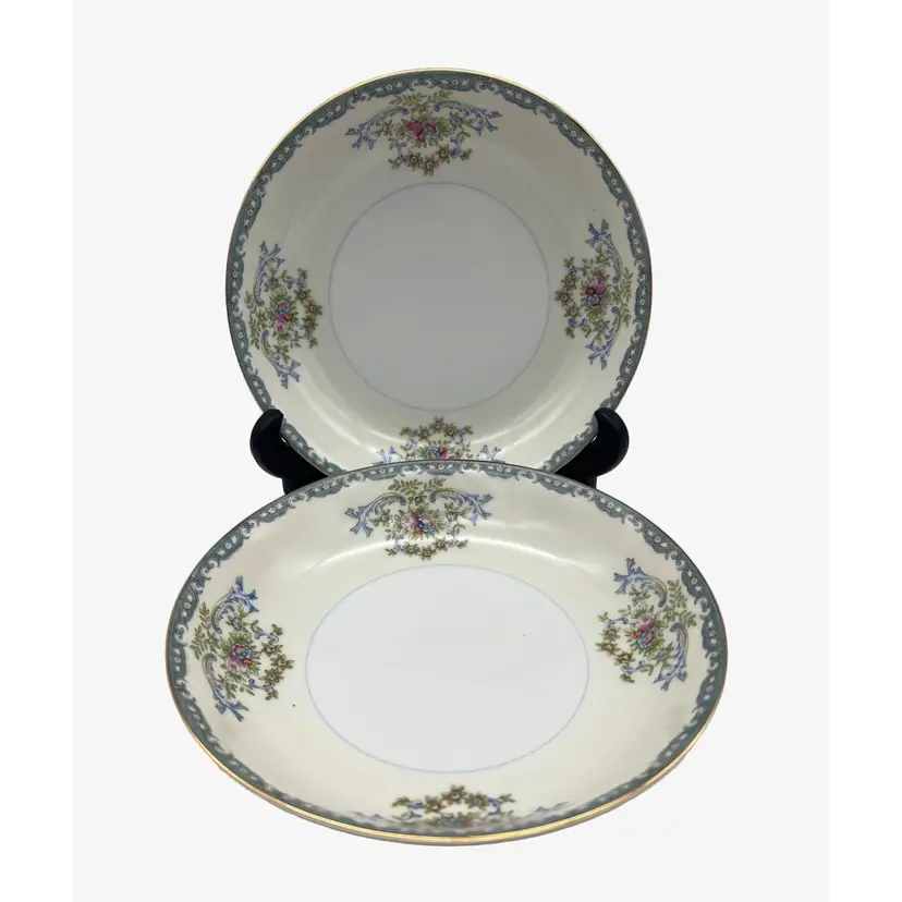 Empress China EMP47 2 Salad Bowls Japan Hand Painted Floral Pattern 7.5"