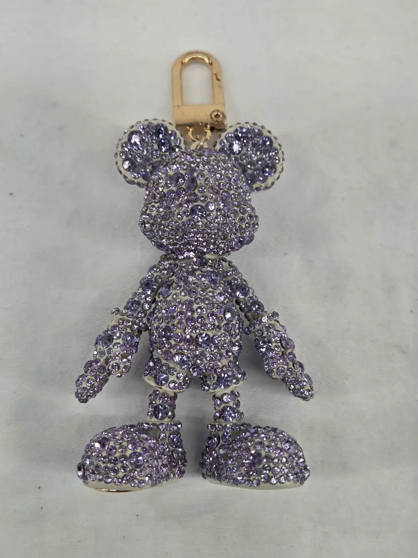 Baublebar X Disney Mickey Mouse Bag Charm Purple Lavander Crystal Rhinestone