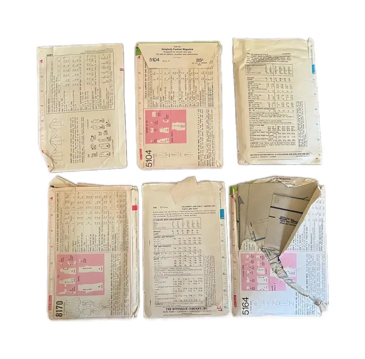 Lot Of 6 Sewing Patterns