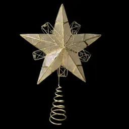 Capiz Shell Star Tree Topper 11" H