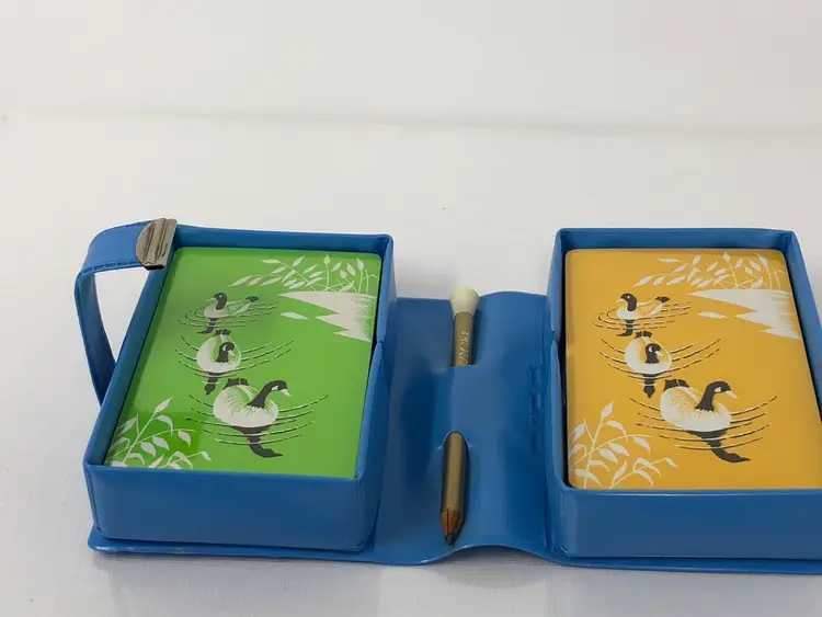 Vinyl Playing Card Case with Cards and Score Keeping Pencil