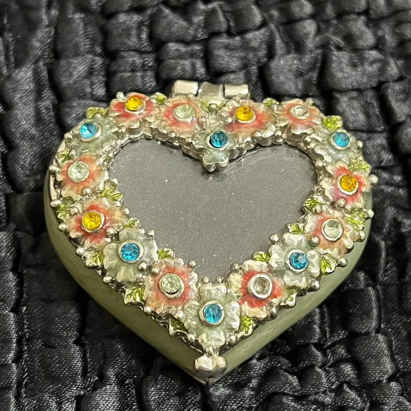 Vintage Monet Trinket Box With Floral Frame Top*