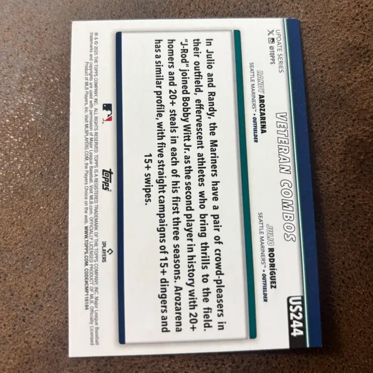 2025 Topps Update Seattle Mariners Holiday