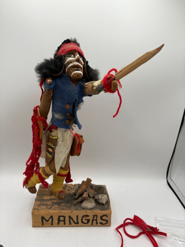 Native American Wood Carving Statue Mangas Coloradas 14”
