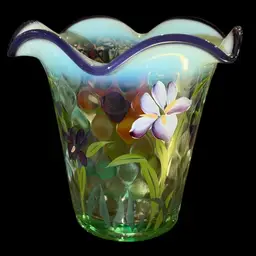Fenton Designer Showcase 2003 Purple Iris Flip Vase