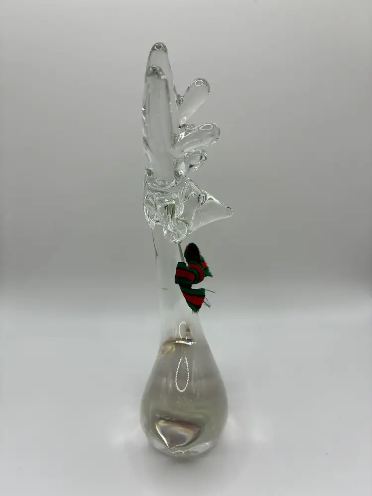 Vintage Enesco Clear Art Glass Reindeer Deer Figurine 7.5” 1985