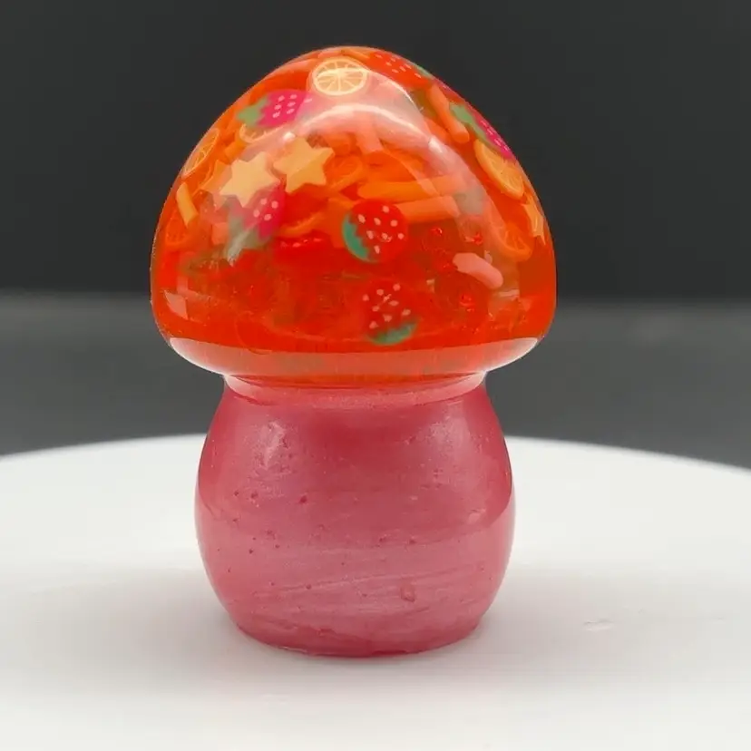 Strawberry Lemonade Mushroom 2" - Round Pink Stem - Made by Me!