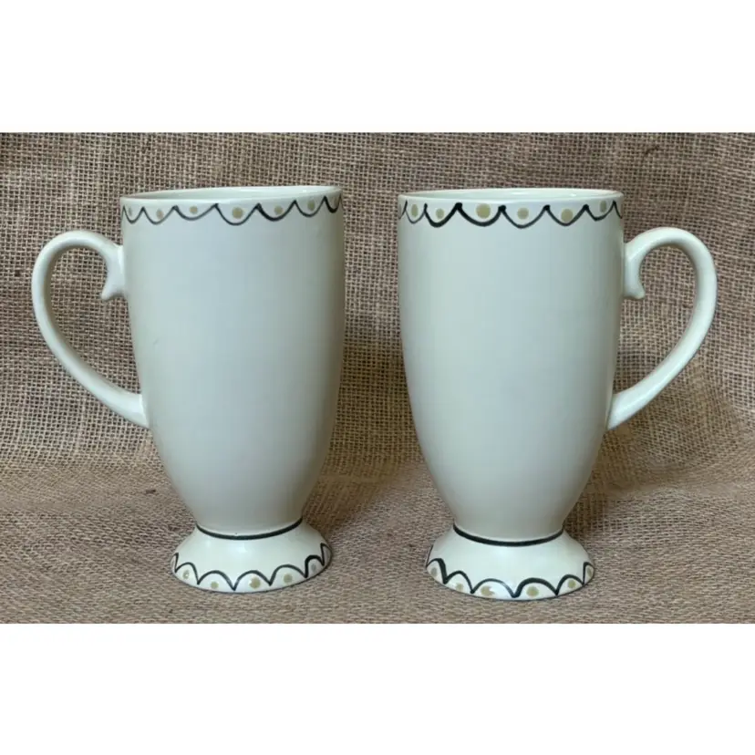Vintage California Pantry Cream Minimalist Pedestal Mug Cup Set Irish Coffee