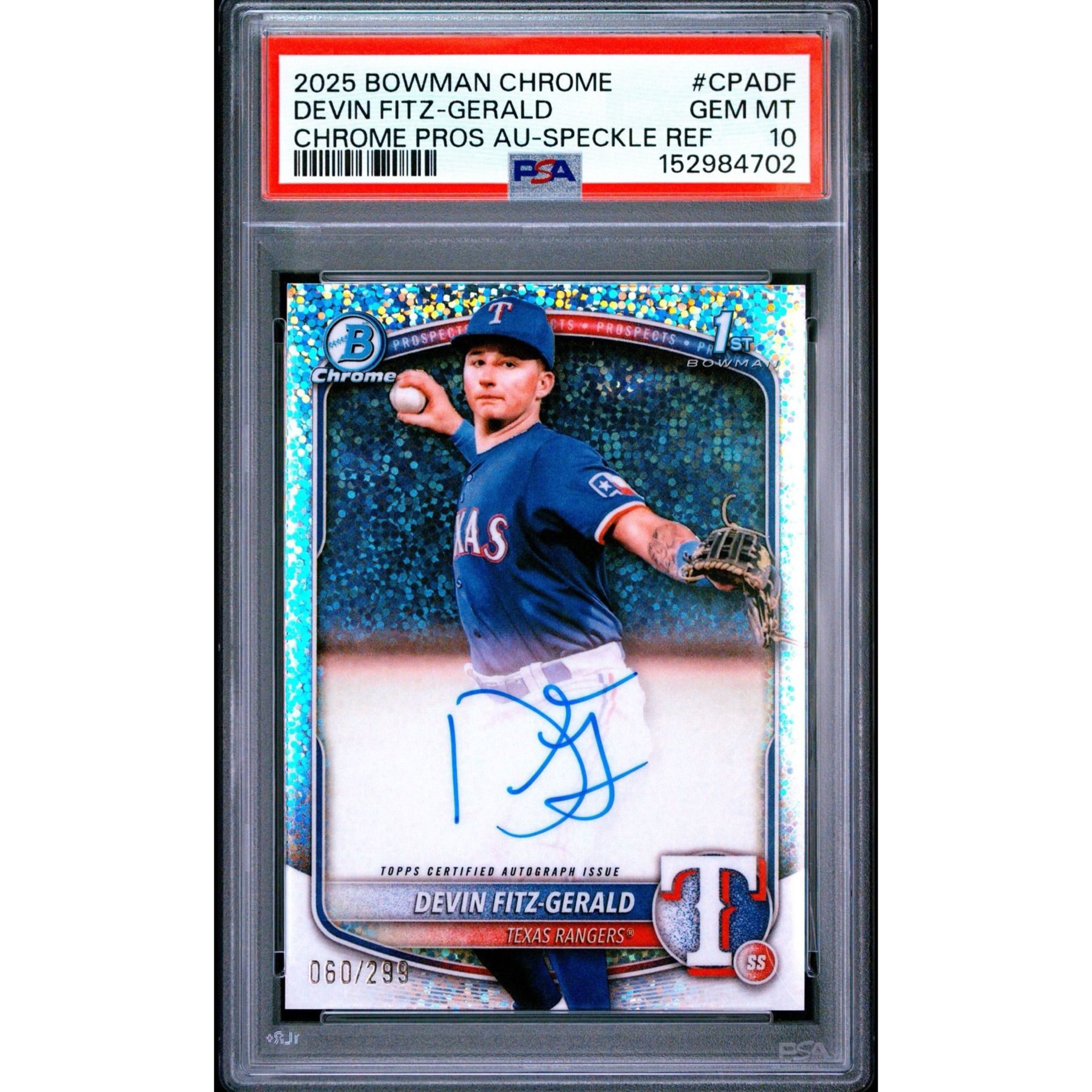 CHASING CARDBOARD · Devin Fitz-Gerald 1st Bowman Chrome Speckle