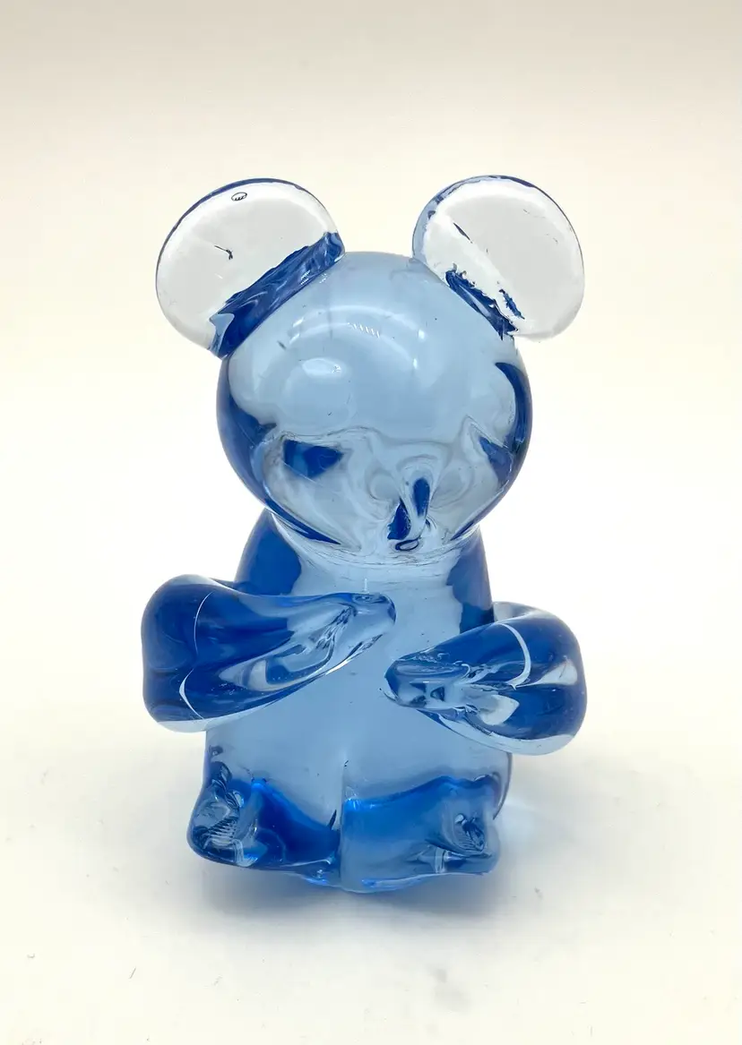 BIN - Art Glass Blue Bear “United States Commemorative Fine Art Gallery”