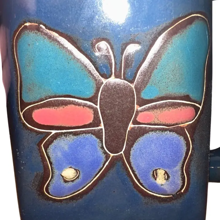 Mara Mexico Signed Stoneware Butterfly mug