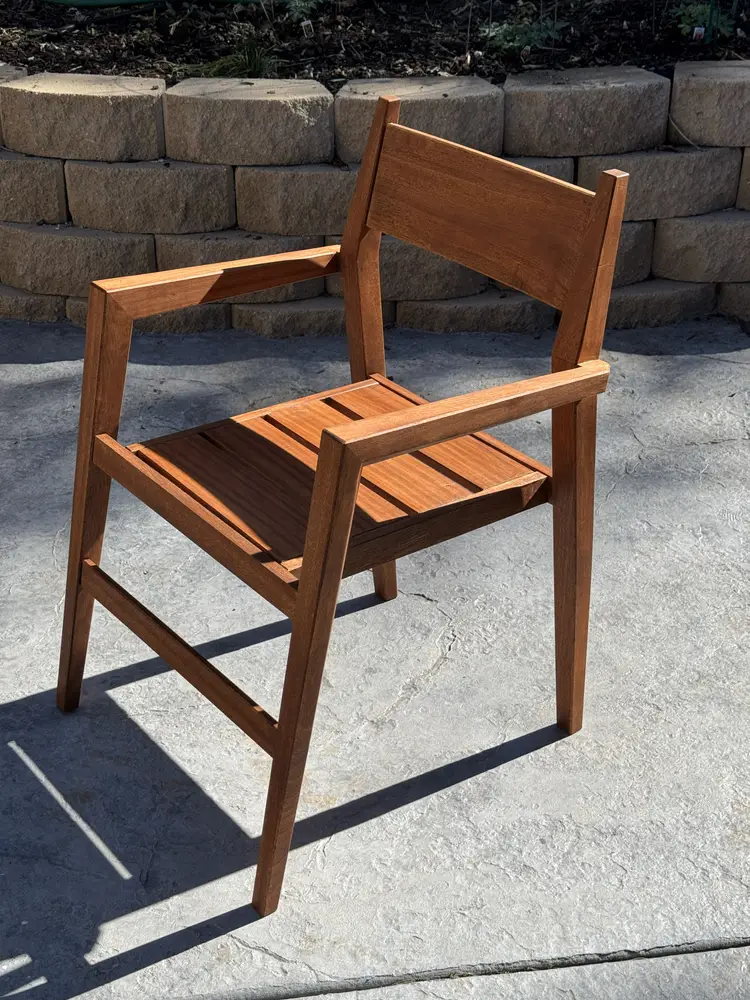 Handcrafted Sapele Outdoor Dining Chair