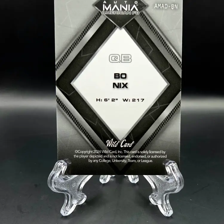 Bo Nix 2024 Wild Card Auto Mania 1/1 Denver Broncos, Oregon Ducks