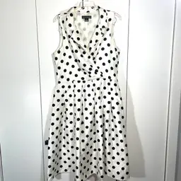 Jessica Howard Size 16 White Polka Dot Retro Swing Rockabilly Pin Up Dress