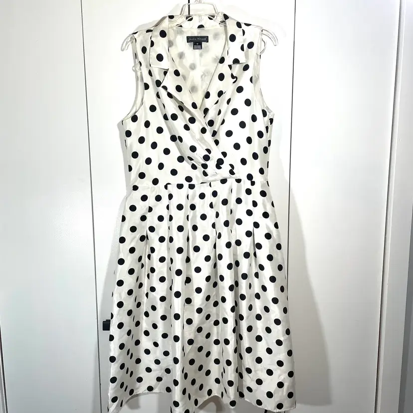 Jessica Howard Size 16 White Polka Dot Retro Swing Rockabilly Pin Up Dress