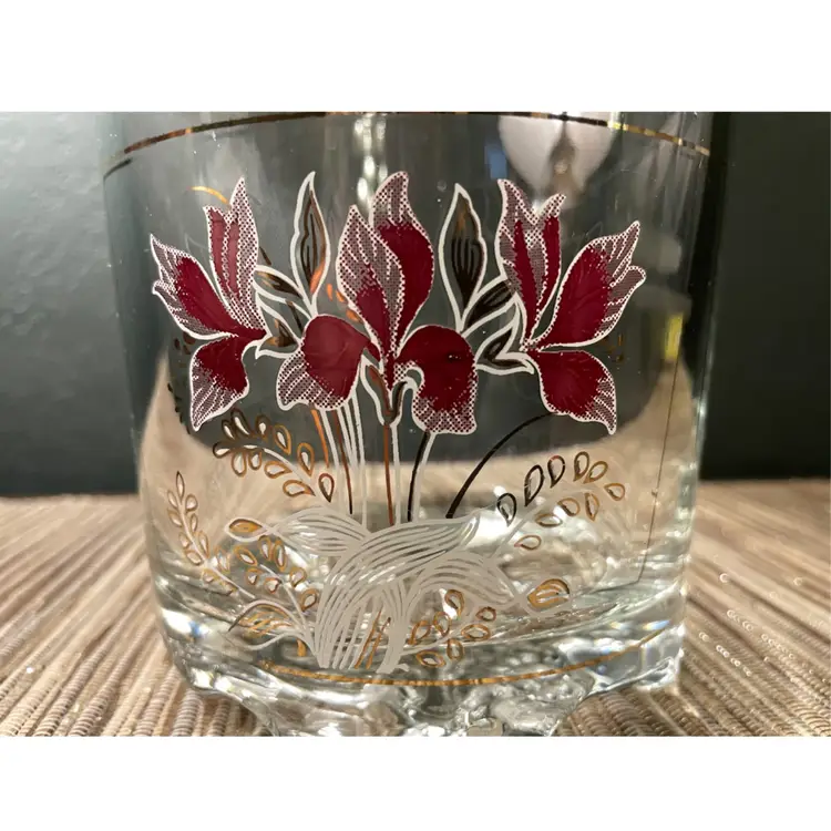 Vintage MCM Cerve DeValBor Iris Glass Ice Bucket Made in Italy 5 "H