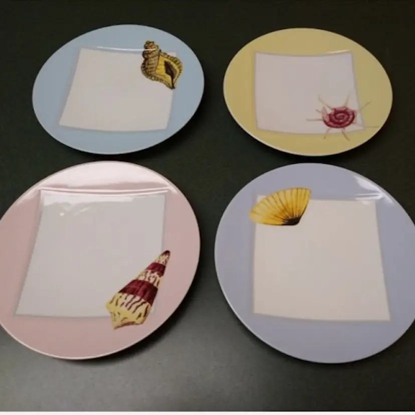L. GOIDNGER & CO. Set Of 4 Porcelain Deset Plates Shells New in Original Box