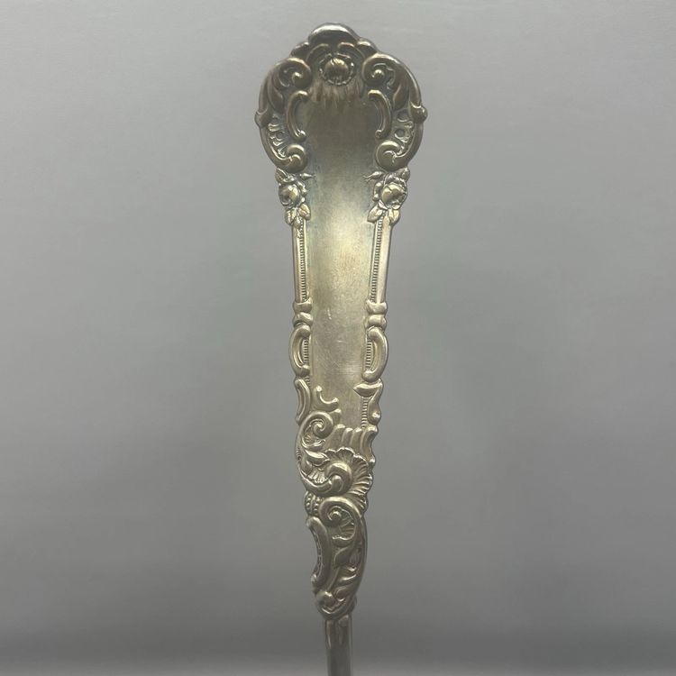Vintage Wm William Rogers Punch Soup Ladle Spoon Large Clam Fluted Silver Plate