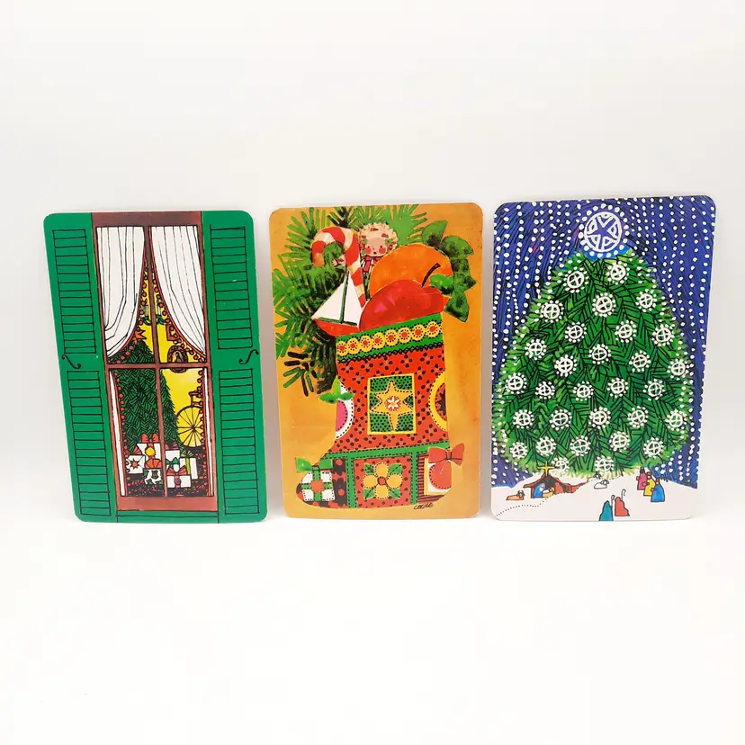 Vintage Large Christmas Postcards 1965 Faroy Houston, TX Lot Of 3