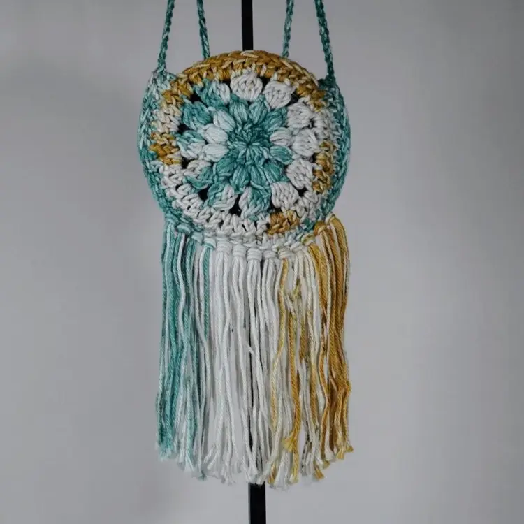 Set of (6) wholesale lot Handcrafted Crochet Cotton 6-Inch Cross Body Toddlers Purse