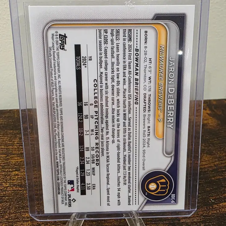 Jaron deBerry Bowman Chrome /99