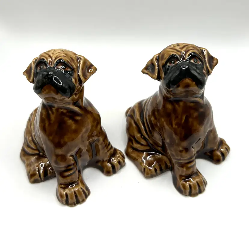 MCM Style Adorable Wrinkly Dog Salt and Pepper Shakers 3β x 2.5β x 3β