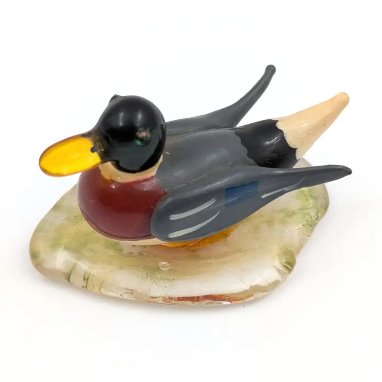 Vintage Glass Duck Figurine