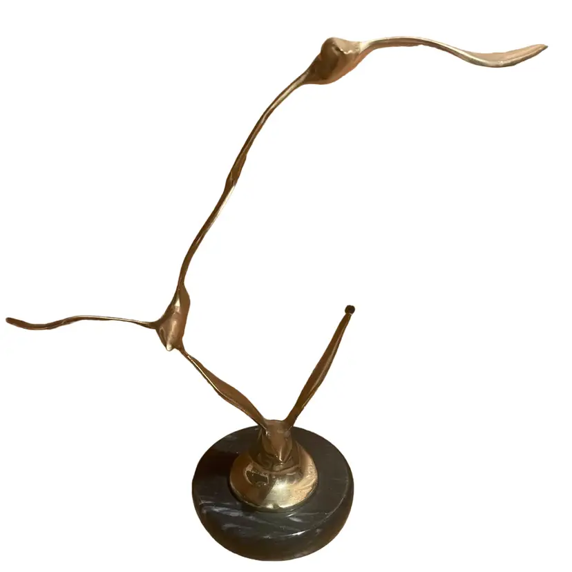Vintage Curtis Jere Brass Birds in Flight 7” x 13” Sculpture