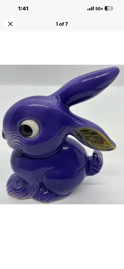 Vtg Goebel Purple/Yellow Rabbit/Bunny OH20 W Germany Figure