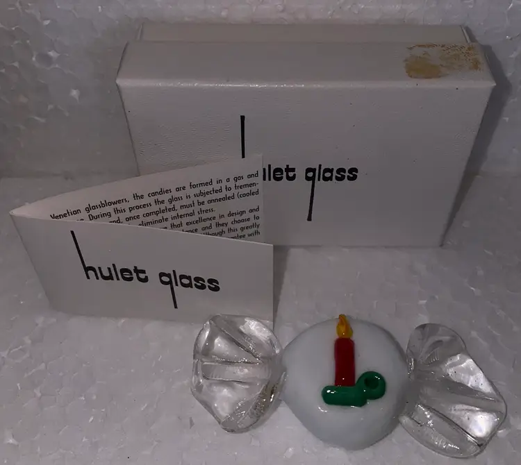 Ultra Rare Vintage Hulet Lampwork Glass Candy 2.5"