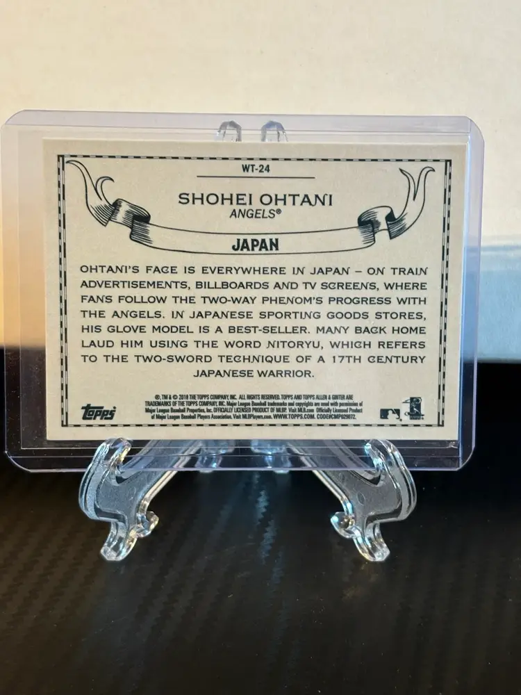 SHOHEI OHTANI ROOKIE CARD 2018 Topps Allen & Ginter Angles