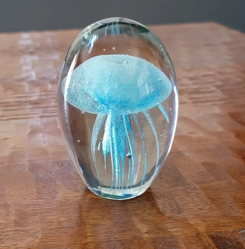 Glass Jellyfish paperweight
