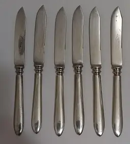 Vintage 1847 Rogers Bros.  Silver-Plated Pointed Fruit Knives Set of 6
