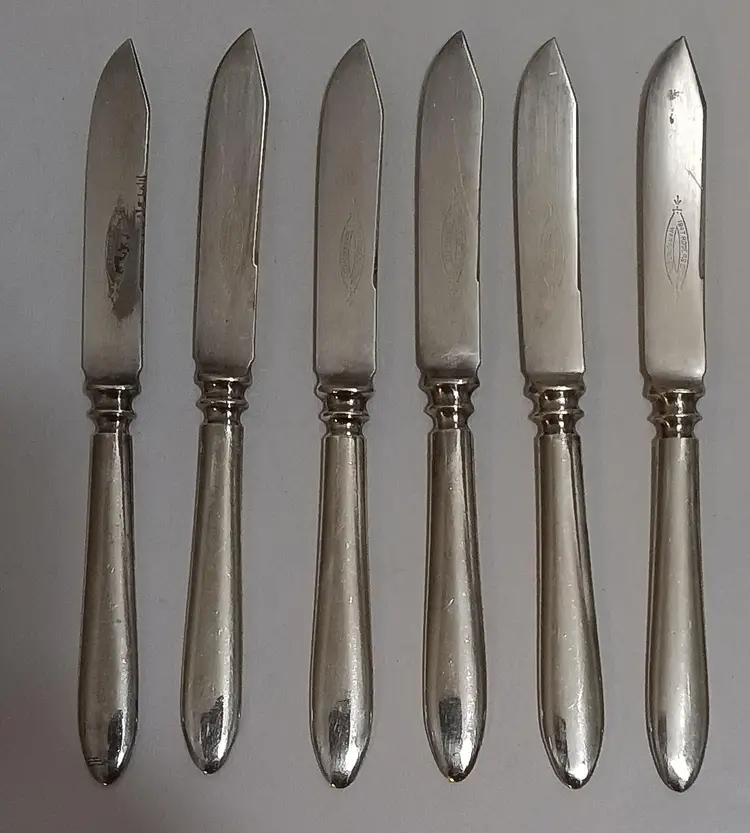 Vintage 1847 Rogers Bros.  Silver-Plated Pointed Fruit Knives Set of 6