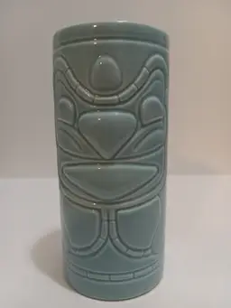 Sky Blue Tiki Drink Tumbler or Vase